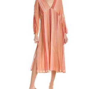 Elegant Peach Long Sleeve Dress